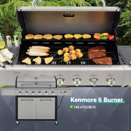 Hiorucet Grill Grate Parts for Kenmore 6 Burner 146.47223610, Kenmore 4 Burner 146.16198211, 146.10016510, 146.16197211, 146.34461410, 146.16198210, 146.16197210 Kenmore BBQ Grill Replacement Parts.