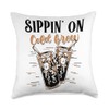 Sippin on Cold Brew Latte Iced Coffee Lover Espresso Throw