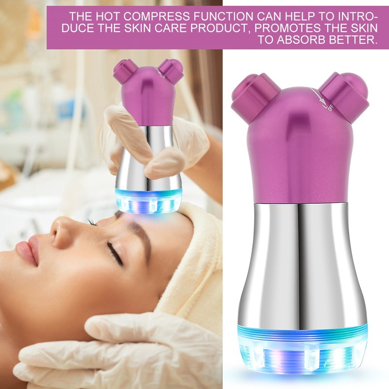 No Needle Hot Compress LED Photon Therapy Face Massager Beauty