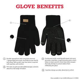 Kinco, 5199-L, Knit Wool Gloves for Men - Alyeska Ragg Wool Gloves (Large (Black))
