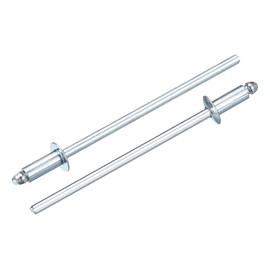 sourcing map 50Pcs 3/32"x1/4" Round Head Blind Rivets, Zinc-Plated Carbon Steel Grip and Mandrel Cap Blind Rivets, Silver