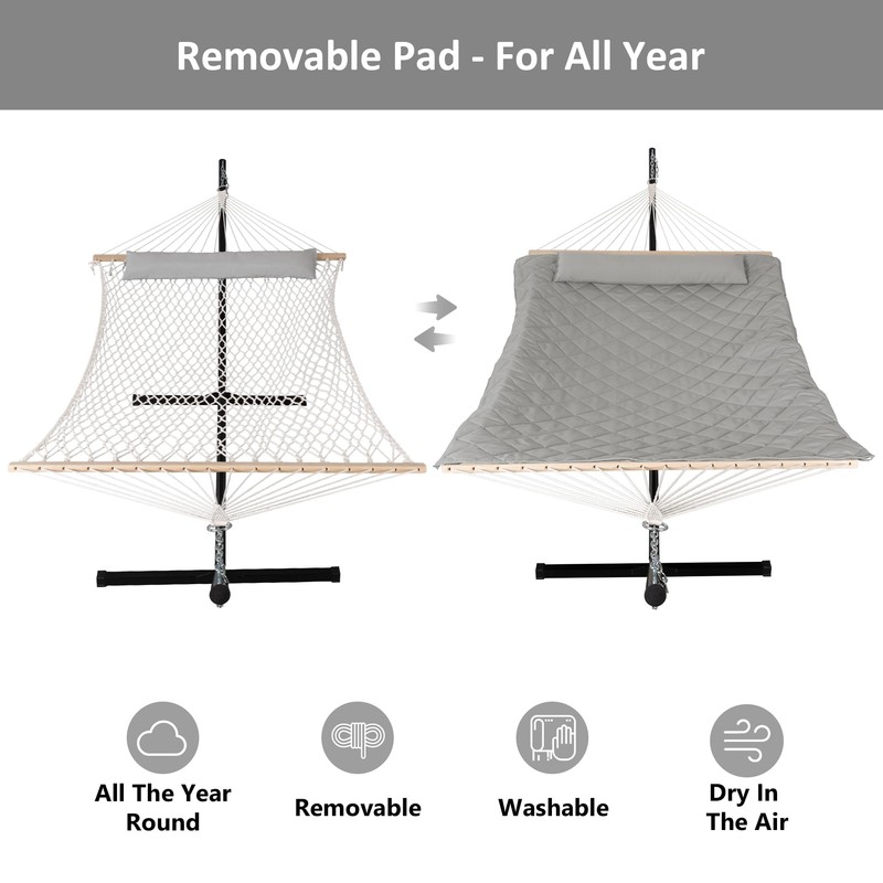 ANOW Double Rope Hammock with Stand 12FT, Heavy Duty Hammock