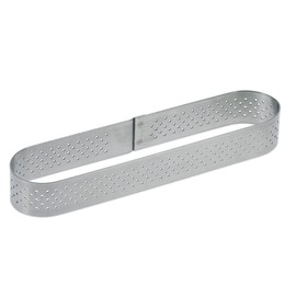 De Buyer 3099.40 Perforated Oblong Pastry Mould with Rounded Edges Stainless Steel 14.5 x 3.5 x 2 cm