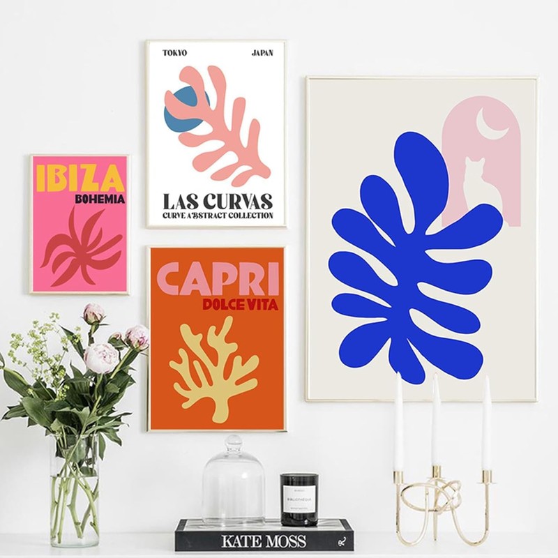 Preppy Ornament,Aesthetic Canvas Wall Art Prints Stuff Things,Set of 6