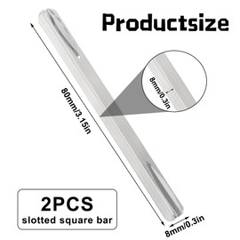 Pack of 2 Door Handle Spindle Rod, 8 mm x 80 mm Square Pin, Door Fitting, Square Pin, Galvanised Steel Replacement Square Pin, Fixing Pin, Door Handle, Steel Spindle Bar, Solid Steel