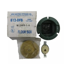 LEW Electric 812-DFB Brass Double Outlet Electrical Floor Box