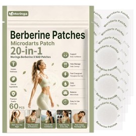 Parches GLPLUS-1, parche de berberina, moringa Microdarts Berberina +NAD, parche nano 20 en 1 con L glutamina, cromo, moringa, granada y canela para h