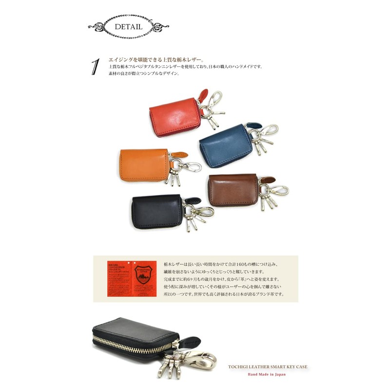 Vermani Tochigi Leather Smart Key Case, blue (dark)