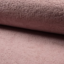 Cotton Teddy Sherpa Fleece Fabric Material - Old Rose, 1Mtr 150cmx100cm