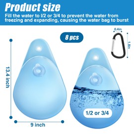 Zhantaips 8 Pack Pool Cover Weights with Hooks Thick PVC Pool Cover Weights Bags,Leakproof Swimming Pool Cover Hanging Bags Antifreezing Winter Pool Tarp Weights for Above Ground Pool Cover