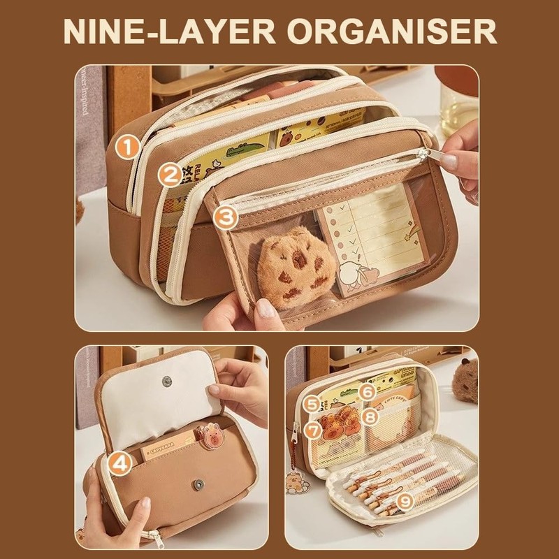HASAIKA® Schulsachen Pencil Case, Multi-layer Cute Pencil Case, Pencil Case,