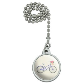 GRAPHICS & MORE Purple Bicycle Bike with Basket of Flowers Ceiling Fan and Light Pull Chain