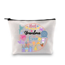 JYTAPP Family Trip Gift Grandma Gift Best Grandma Ever Makeup Bag Grandmother Birthday Gift Cosmetic Bags Magic Kingdom Gift
