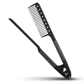 HerStyler Hair Comb For Straightening - Protects Hands - No More Knots - Styles Like A Pro - Versatile Hair Styling Comb - Travel Friendly (Black, Plastic, Dry Hair, 1 Count Pack of 1)