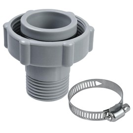 Vsttar Swimming Pool Drain Fitting Connects Fit for Coleman Pools, ID1.5-inch Connect To The Bottom Of The Pool, OD1.0-inch, Internal Thread 3/4-inch with SS Hose Clamp Connect To The Garden Pipe