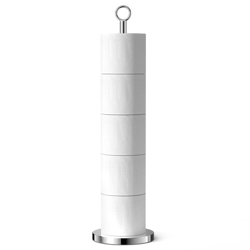 Toilet Paper Holder Stand(with Reserve Function), Free-Standing Spare Rolls Storage