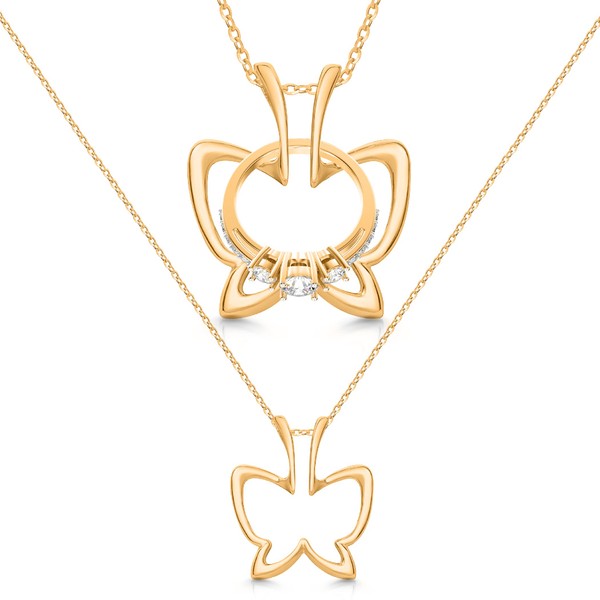 Emily C Ring Holder Necklace - Stainless Steel Ring Keeper