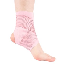 MATSOONY Ankle Brace Support for Women & Men, Adjustable Compression Ankle Brace for Sprains, Plantar Fasciitis Achilles Tendon Relief - Breathable Pink Ankle Support for Sports, Running & Daily Wear