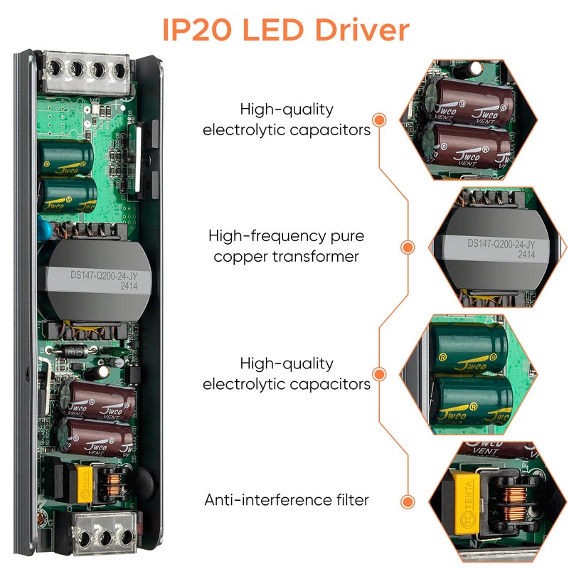 Karyoosi 24V 150W LED Driver, LED Power Supply 6.25A, Transformer