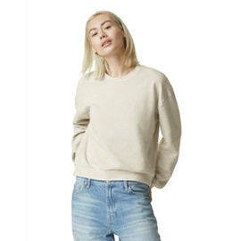 American Apparel Women's Large Reflex Fleece Crewneck Sweatshirt, GRF494AA, Bone