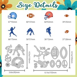 DELORIGIN Rugby Cutting Dies Sports Match Dies Cut Metal Die Cuts Embossing Stencils Template Dies for Card Making Decoration DIY Scrapbooking Photo Album Arts Paper Crafts Greeting Card Supplies