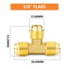 GASHER 2PCS Brass 3 Way, Flare Tee Tube Fitting Pipe