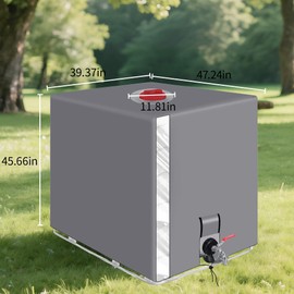 IBC Tank Cover, Water Tank 1000 L Accessories, Rainwater Tank, Protective Tarpaulin/Rainwater Films, Dustproof Cover, Equipped with Transparent Display Window, IBC Container Cover 120 x 100 x 116 cm