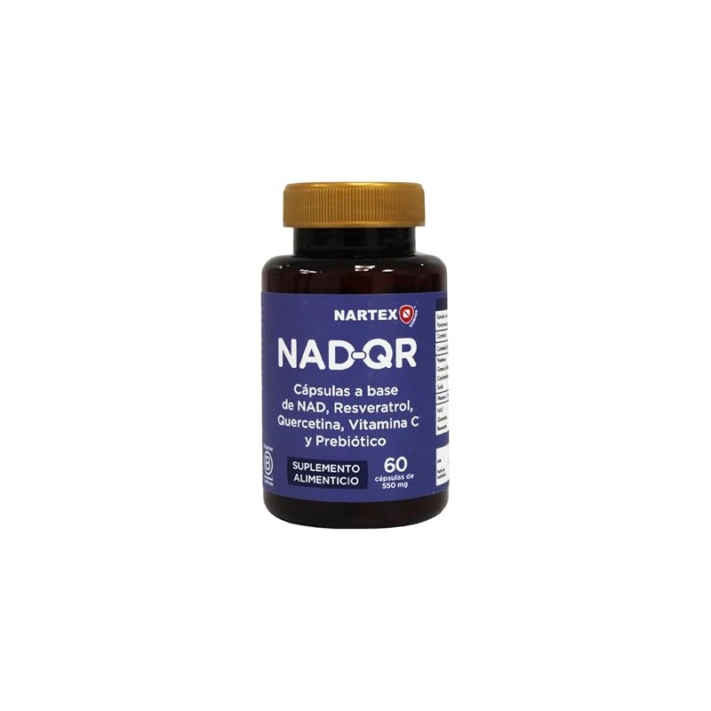 NAD+ Con Resveratrol Quercetina Vitamina C Suplemento 60 Cápsulas 550mg