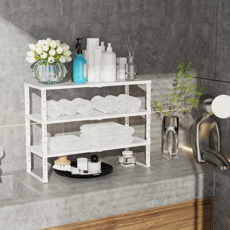 Jojocross Expandable Adjustable Stackable Kitchen Organizer, Spice Rack,Metal Pantry Storage