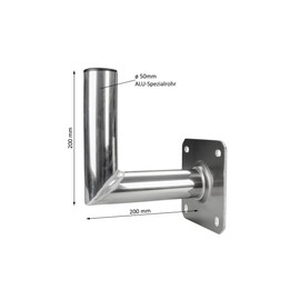 GALLUNOPTIMAL Aluminium Wall Bracket 20 cm Including Mounting Set and Mast Cap for Satellite Dish Satellite System Satellite Mount Satellite Antenna 200 mm