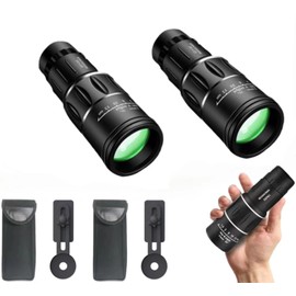 Miouca 2 Pack 16X52 Monocular Telescope for Adult, 2024 High Powered Monocular Scope with Smartphone for Bird Watching, Hiking