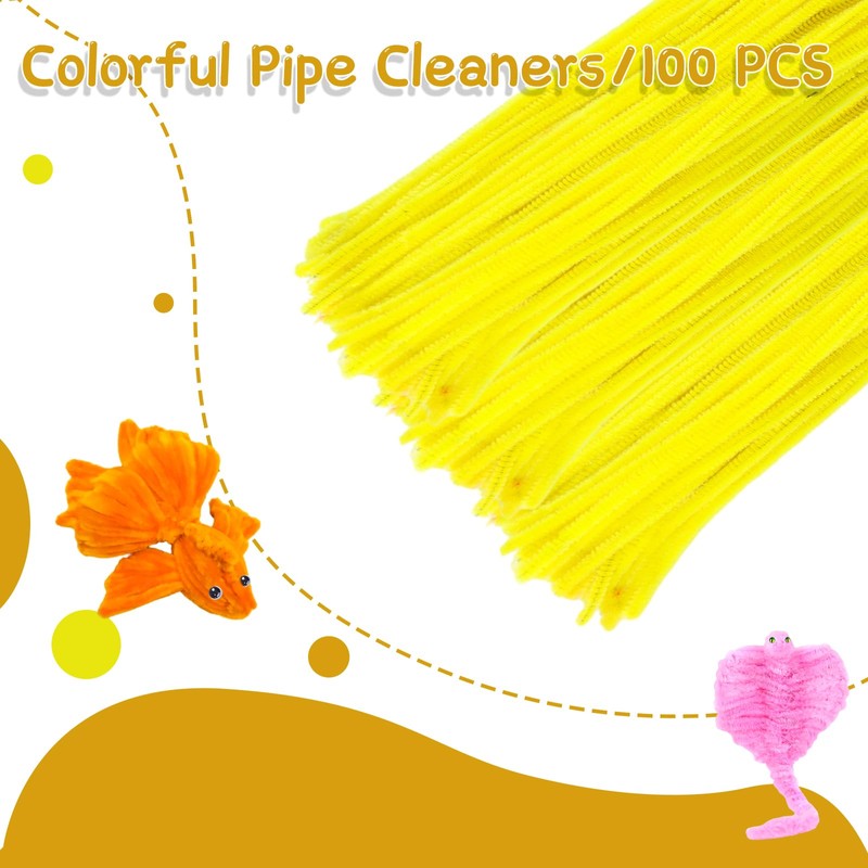 Zxiixz 100Pcs Pipe Cleaners, Pipe Cleaners Craft, Creative Craft Pipe