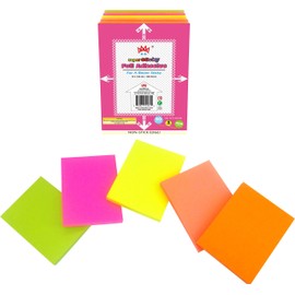 4A 5 Pads Full Adhesive Sticky Notes 3 x 4 in, Bright Colors, Full Sticky Back Sticky Notes Self-Stick Note Pads for Office, School Supplies, 80 Sheets/Pad, 400 Sheets Total, 4A 304-Full Adhesive-400