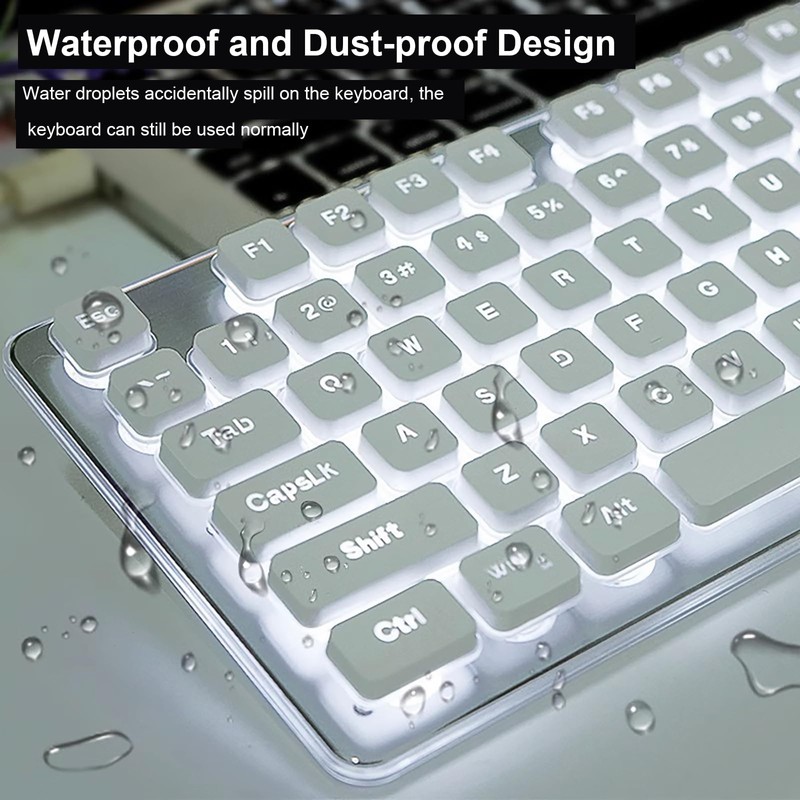 Wireless Keyboard and Mouse Combo, Rechargeable Metal Full Size Mute