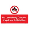 No Launching Canoes, Kayaks or Inflatables Sign 150mm x 100mm