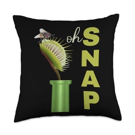 Oh Snap Funny Venus Flytrap Carnivorous Plant Tee Throw Pillow