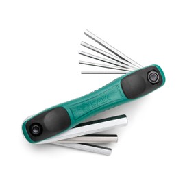 SATA 8-Piece Metric Folding Hex Key Set with Alloy Steel Construction and Ergonomic Dual Material Comfort Grip - ST09121SJ