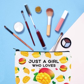 Gzrlyf Just a Girl Who Loves Mangoes Mango Makeup Bag Mango Lovers Mango Girl Makeup Bag Funny Mango Lover Gifts (just mangoCA)