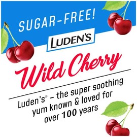 Luden's Sugar Free Wild Cherry Throat Drops, Sore Throat Relief, 25 Count (6 Pack)