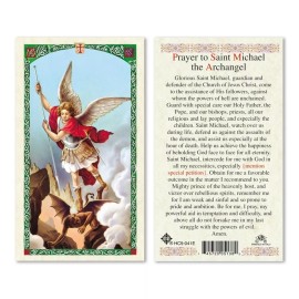 Prayer to Saint Michael the Archangel laminated prayer card