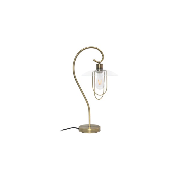 HomeStock Vogue Modern Metal Table Lamp with Clear Glass Shade
