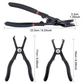 3Pcs Body Clip Removal Pliers Set, 30 Degree and 80 Degree Push Pin Pliers with 1Pcs Upholstery Trim Clip Removal Pliers Panel Clip Pliers Tapered End for Access on Push Pin Pliers