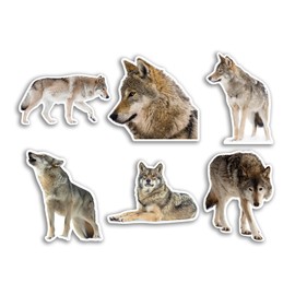 6 x 10cm Wolf Vinyl Stickers - Wolves Animal Funny Pattern Nature Pets Face Wild Girls Boys Travel Scrapbooking #80787