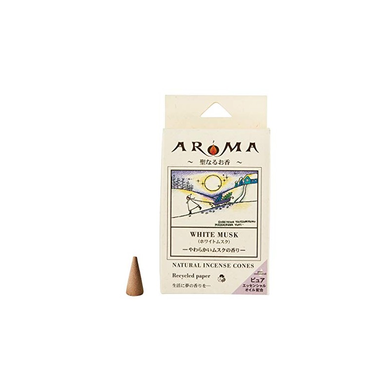 Global Product Planning Aroma Incense, White Musk, 16 Capsules (Cone