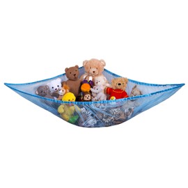 Handy Laundry Jumbo Toy Hammock - Organize stuffed animals or children's toys Looks great with any décor while neatly organizing kid's toys and stuffed animals. Expands to 5.5 feet (Blue)