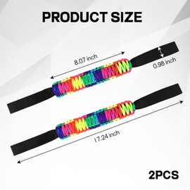 wuyaoyao 2PCS Car Headrest Grab Handles, Nylon Paracord Auto Back Seat Grab Handle, Seat Mount Passenger Grip Handles, Universal Interior Car Accessories for SUVs Trucks Pickups (Colorful)