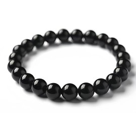 AFCJLTO Gemstone Bracelet, Natural Stone as Chakra Stone, Healing Stone, Black Tourmaline Bracelet, 8 mm