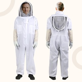 Berverra Multi-Size Professional Bee Suit for Beekeeper Sting Proof Suits with Glove & Ventilated Hood, Beekeeping Suit for Men Women, Bees Outfit for Backyard (L for 5'3''-5'7'')