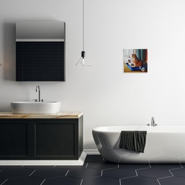 Stupell Industries Litter Box Reading Funny Cat Pet Painting Wall Plaque, 12 x 12, Design By Artist Lucia Heffernan