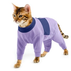 QBLEEV Cat Pajamas Clothes, Soft Cat Recovery Suit Onesie After Surgery